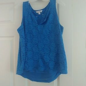 Very cute blue floral tank top.